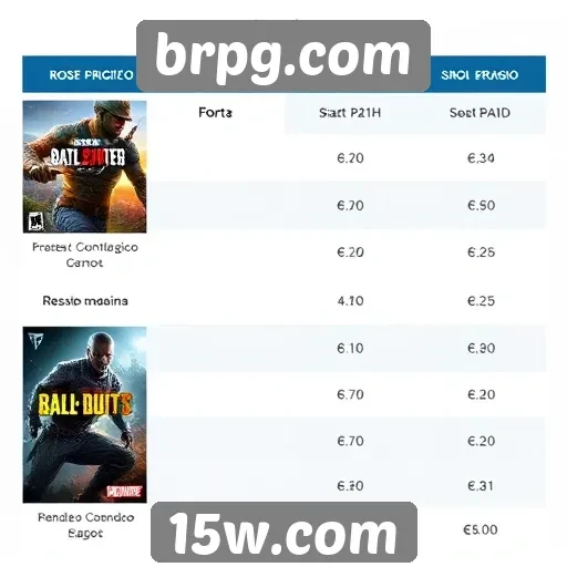 Comparação de preços de jogos na plataforma brpg.com
